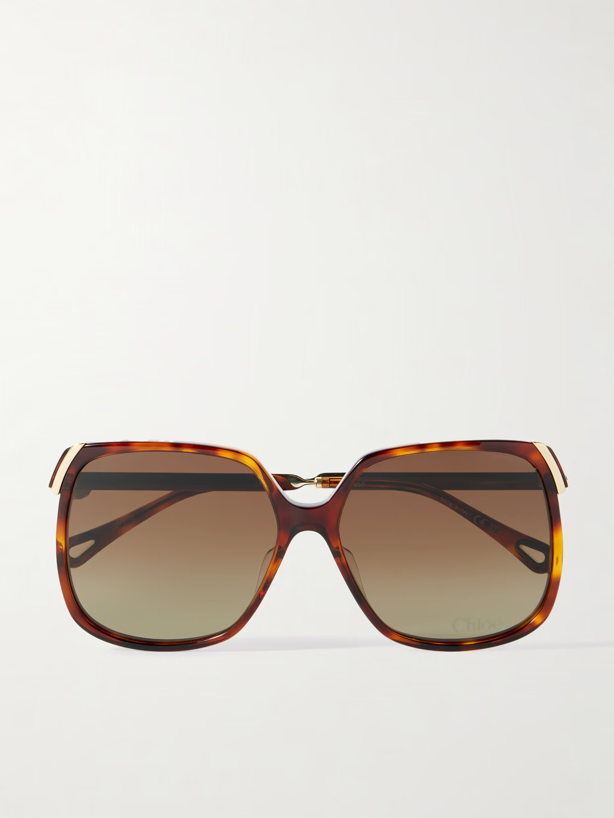Chloé - Aly Square-frame Tortoiseshell Acetate And Gold-tone Sunglasses - One size | NET-A-PORTER APAC