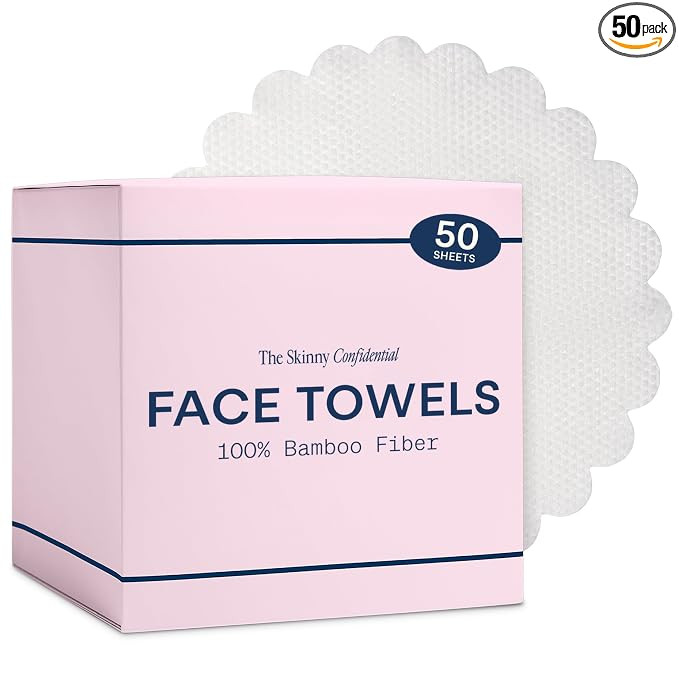 The Skinny Confidential Disposable Face Towels, 50 Count - Silky Soft Gentle Facial Towels - Thic... | Amazon (US)