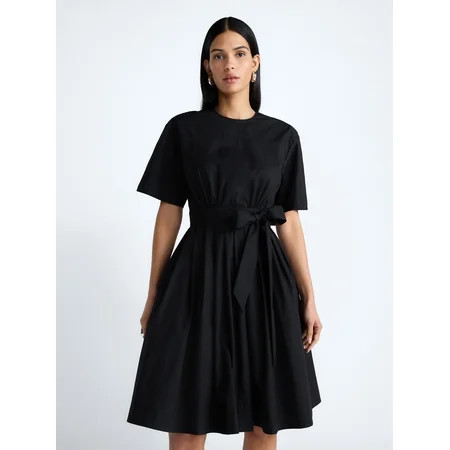 Devil Wears Prada Scoop Collection Women s and Women s Plus Cotton Tie-Waist Midi Dress Sizes 0-26W | Walmart (US)