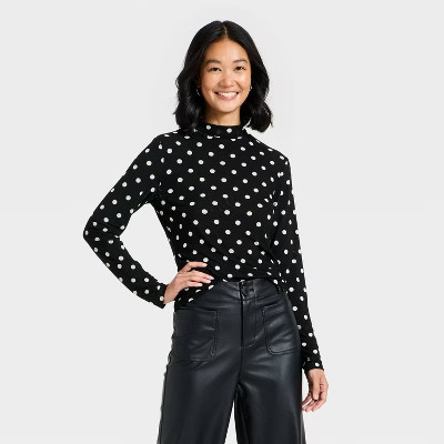 Women's Long Sleeve Mesh Turtleneck Top - A New Day™ | Target