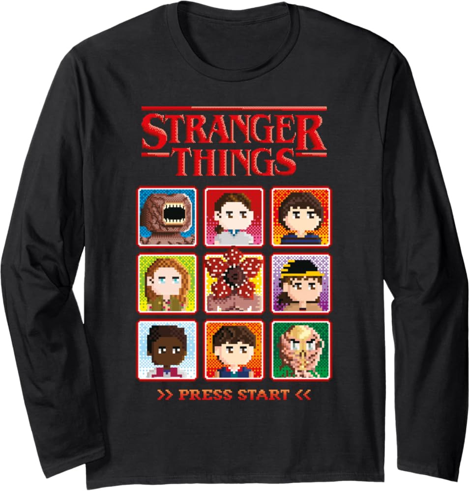 Stranger Things Season 5 Retro Video Game Character Select Long Sleeve T-Shirt | Amazon (US)