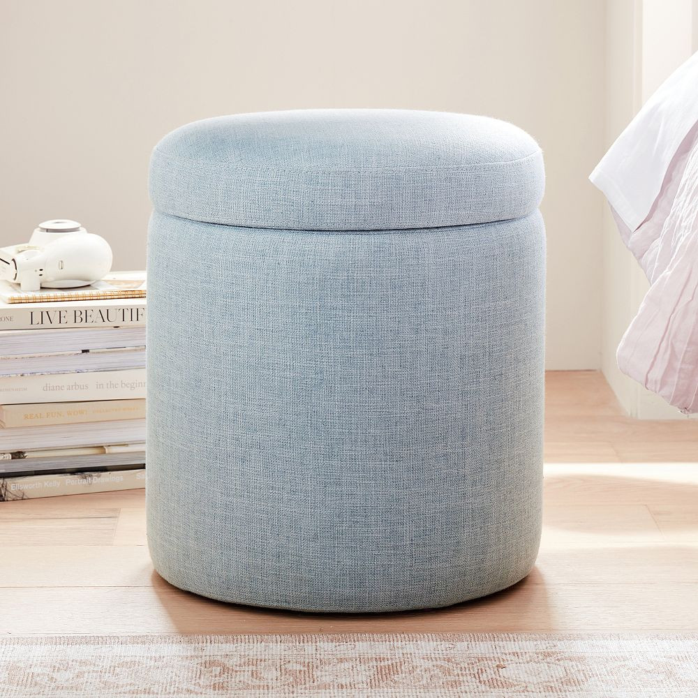 Simple Round Storage Ottoman | Pottery Barn Teen