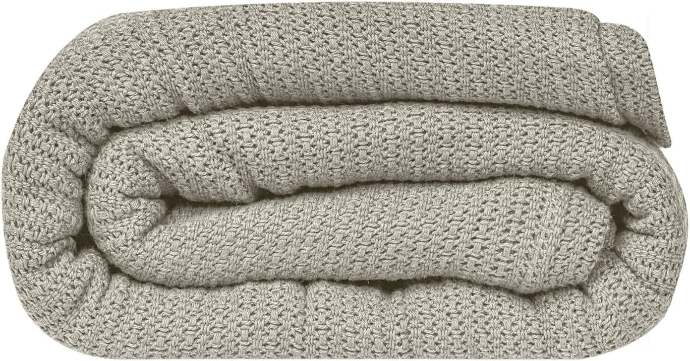 Linteum Textile 100% Cotton Leno Weave Blanket (Oatmeal, Twin) 66x90 Inches - Walmart.com | Walmart (US)