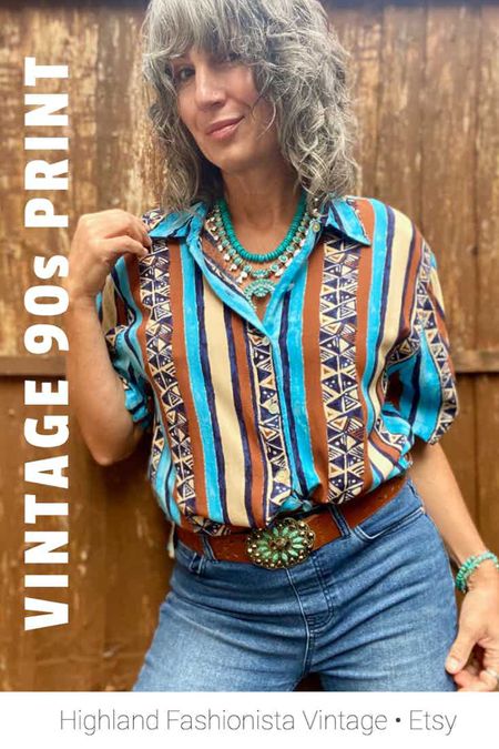 This vintage #90s #Western vibe vertical stripe blouse is 15% off til the end of January!

#LTKstyletip #LTKsalealert #LTKunder50