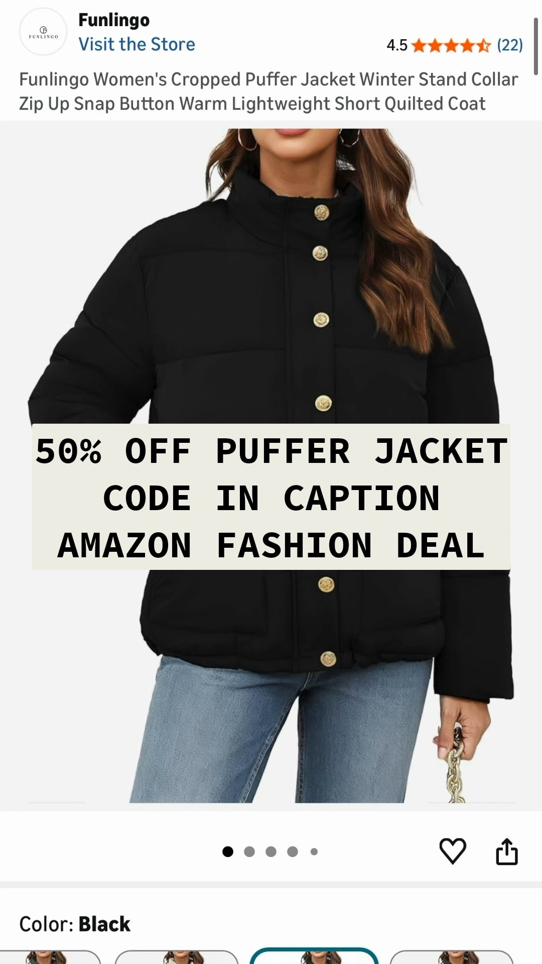 50% OFF Cropped Puffer Jacket🤍On Sale today! Amazon women’s cropped puffer jacket is the perfect balance of warm, lightweight, and on-trend. The cropped silhouette keeps it looking modern and flattering, while the puffer style adds just enough warmth for everyday winter wear.

✨ Deal details:
• 50% off with code 44JCXE59
• Final price: $19.99 (Reg. $39.99)

🗓 Sale runs January 28 – February 8, 2026 (ends 11:59 PM PST)

👉 Tap to shop before the deal ends—this is a great outerwear find for casual winter outfits that still feel styled.

LTK petite girl sizes start at xs 
#LTKSaleAlert LTK sale alert of Sunday Feb 1 2026 LTK seasonal winter styles for an #LTKOOTD LTK ootd chic apres ski style 

#LTKSeasonal #LTKSaleAlert #LTKPetite