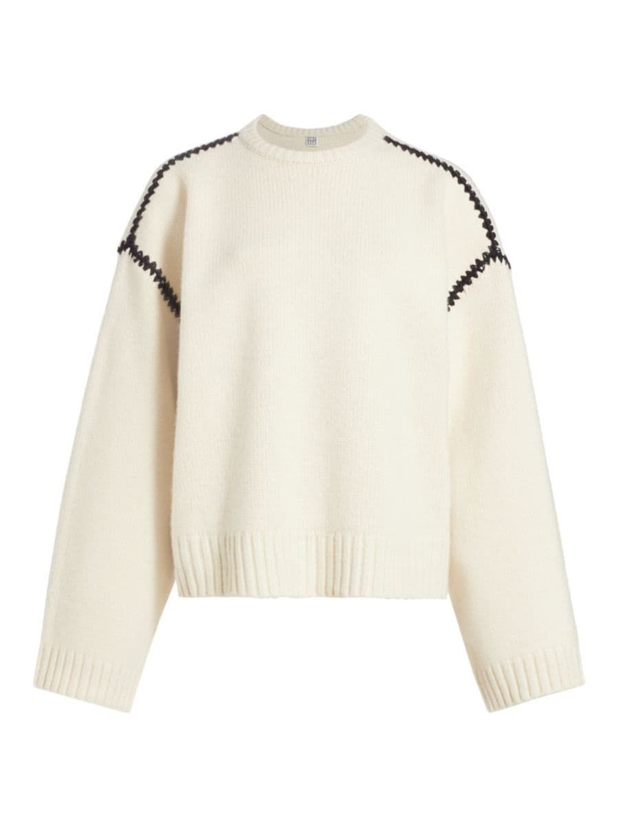 Wool-Cashmere Embroidered Sweater | Saks Fifth Avenue