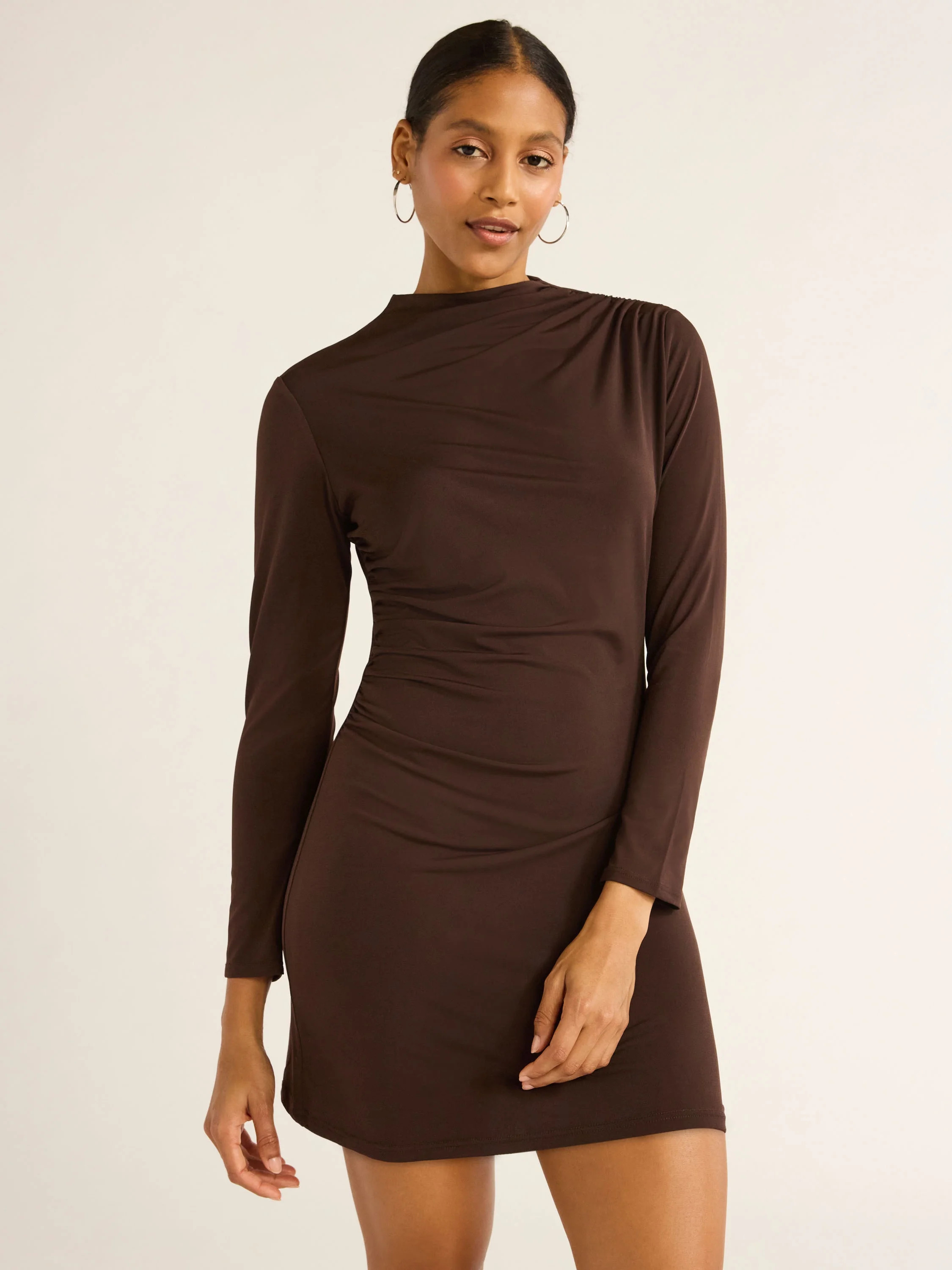 Scoop Women’s Ruched Knit Mini Dress, Sizes XS-XXL | Walmart (US)