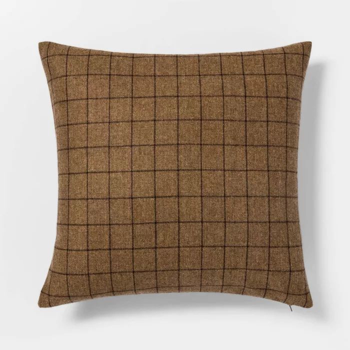 Woven Wool Blend Windowpane Square Throw Pillow - Threshold™ | Target