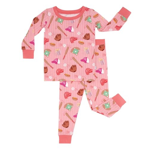 Little Sleepies Two-Piece Pajama Set for Boys & Girls, Soft Viscose from Bamboo Toddler Pajamas for Kids, Family Matching PJs, Pink All Stars, 18-24M | Amazon (US)