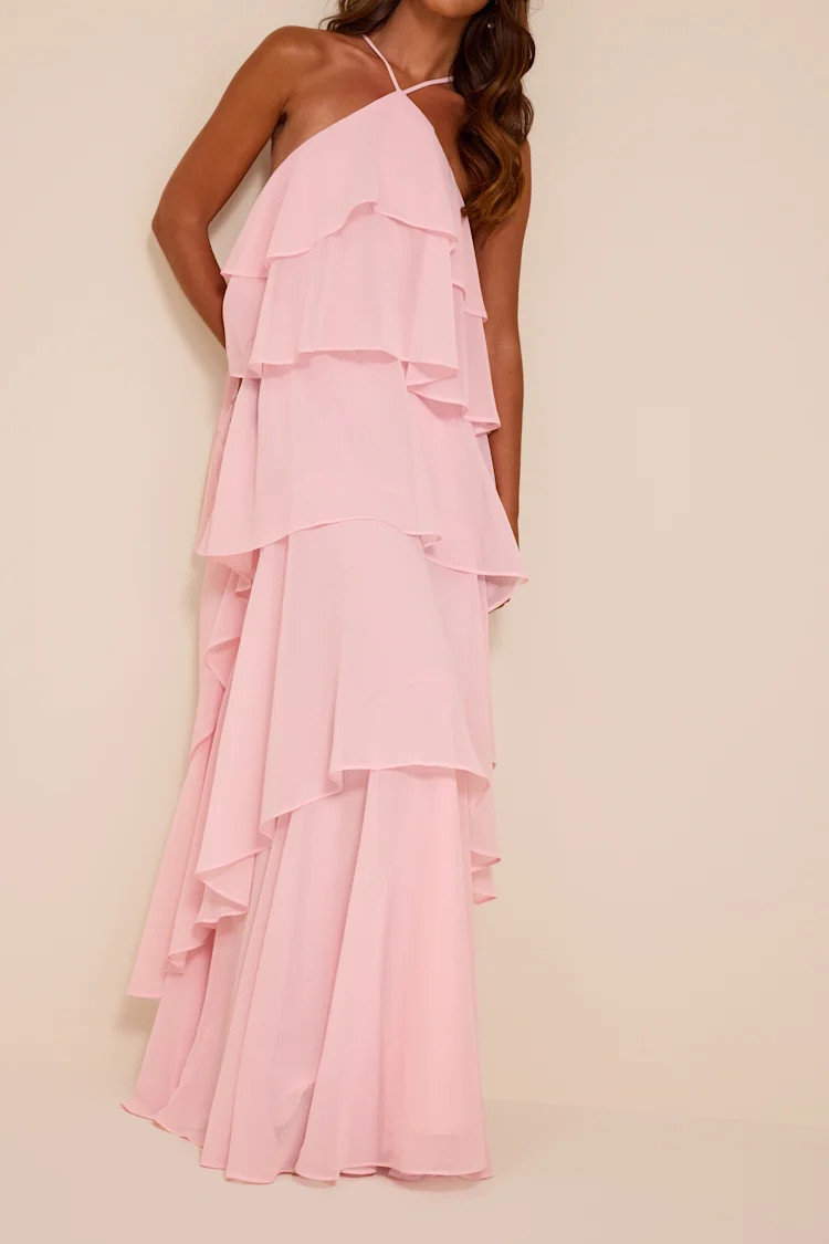 Aveley Light Pink Tiered Shift Maxi Dress | Lulus