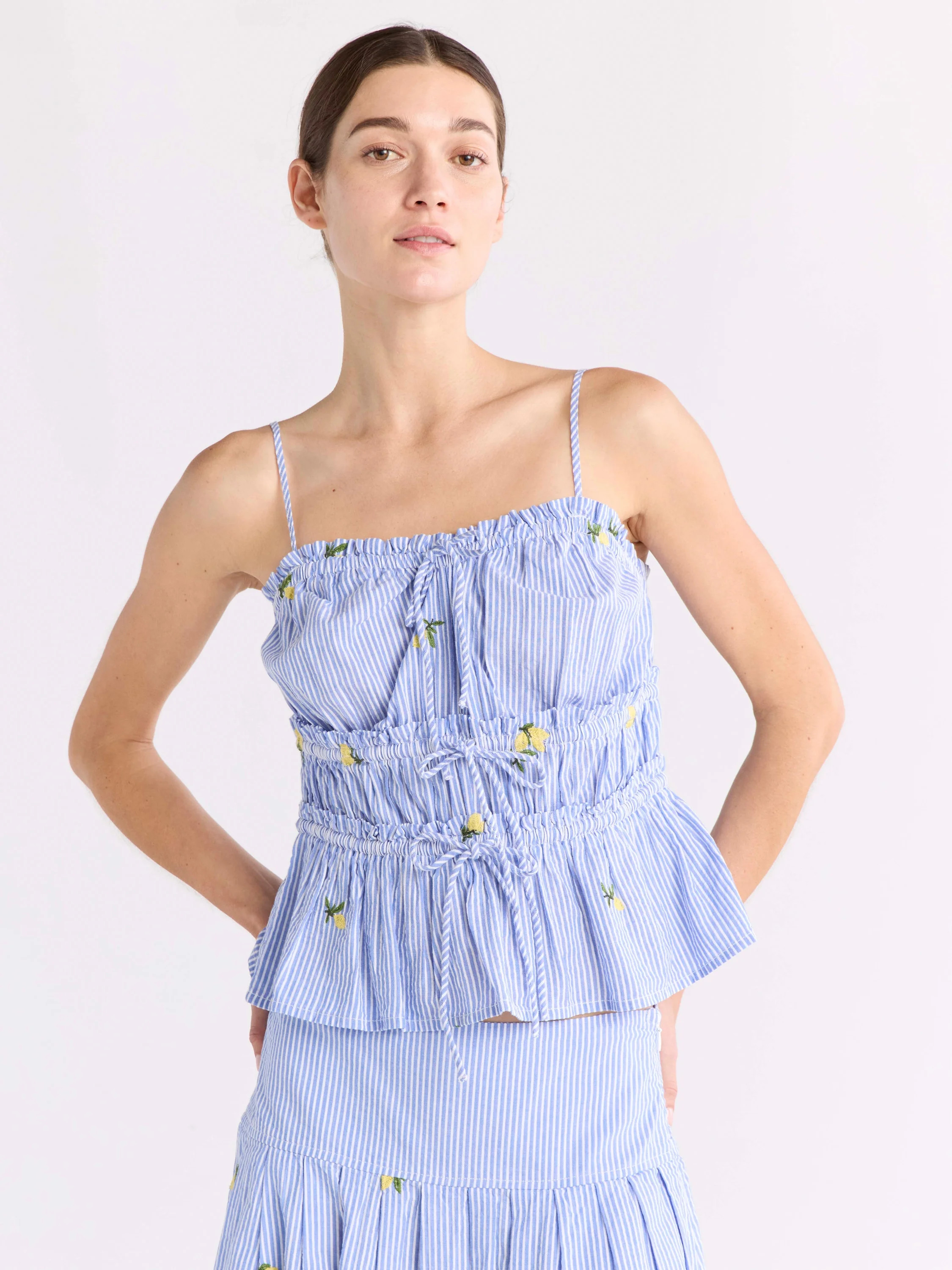 Free Assembly Women's Tiered Ruffle Cotton Sleeveless Top, Sizes XS-XXL | Walmart (US)