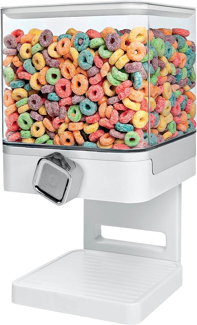 Zevro Compact Dry Food Dispenser, Single Control, White/Chrome | Amazon (US)