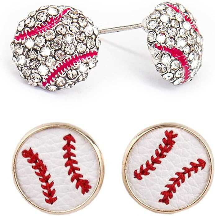 4 Pairs Baseball Dangle Earrings for Moms - Baseball Fan Gift | Amazon (US)