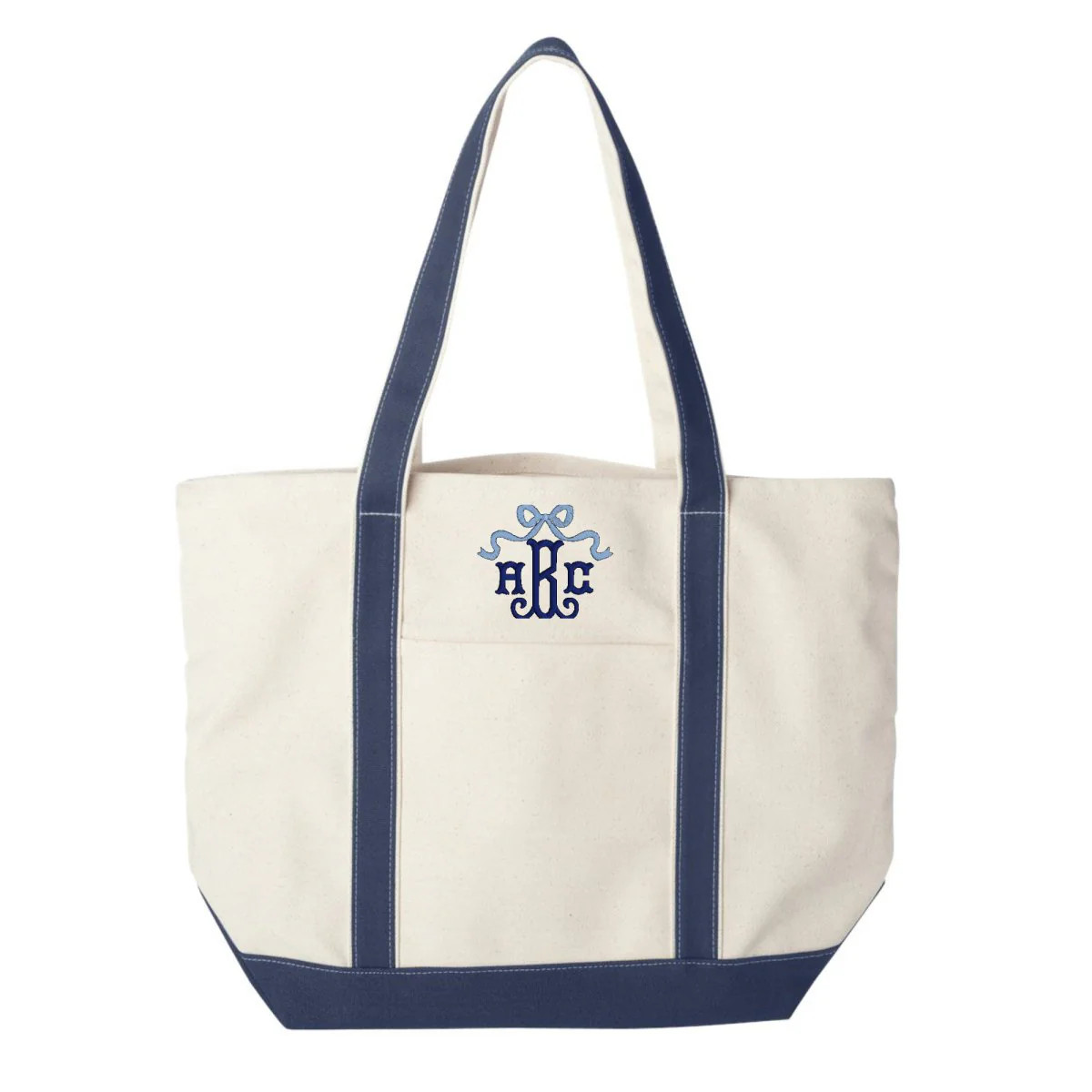 Monogrammed 'Bow' Canvas Boat Tote | United Monograms