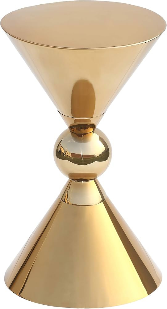 Meridian Furniture 290-ET Malia Collection Modern | Contemporary Hourglass Designed Gold Metal En... | Amazon (US)