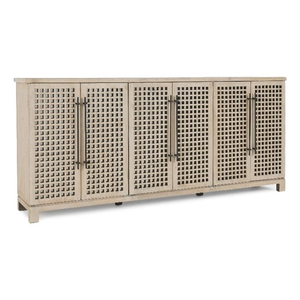 Kosas Home Landon 6-Door Reclaimed Pine Wood Sideboard in Antique White | Amazon (US)