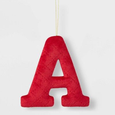 Fabric Monogram Ornament Red - Wondershop™ | Target