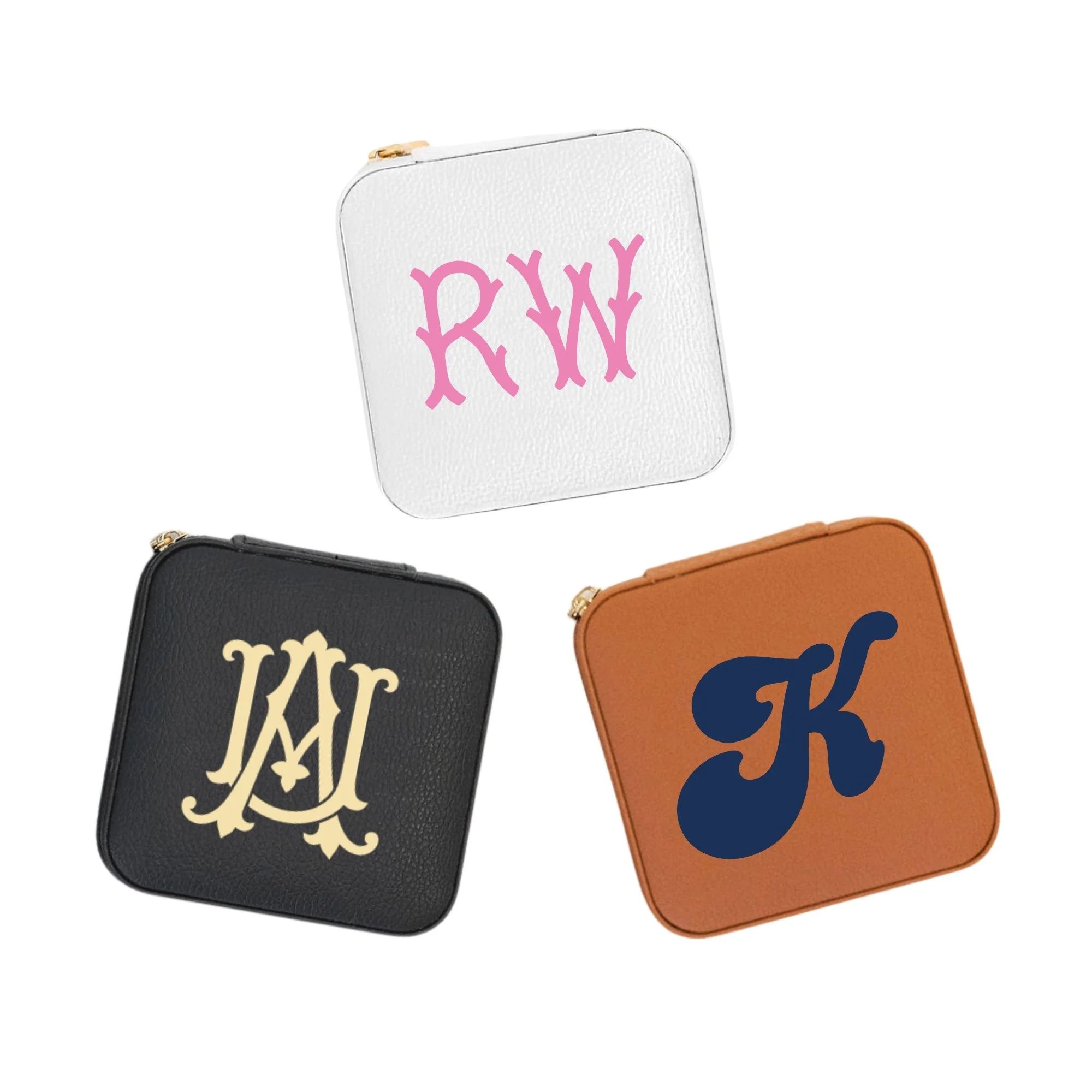 Monogrammed Travel Jewelry Case | Sprinkled With Pink