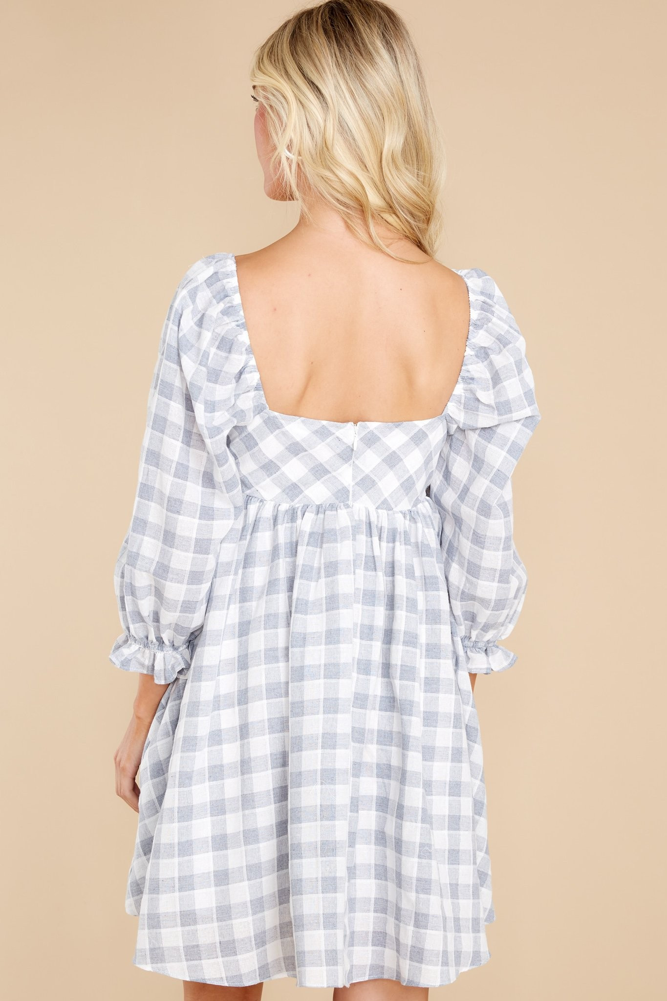 Something's Getting Started Steel Blue Gingham Dress | Red Dress 