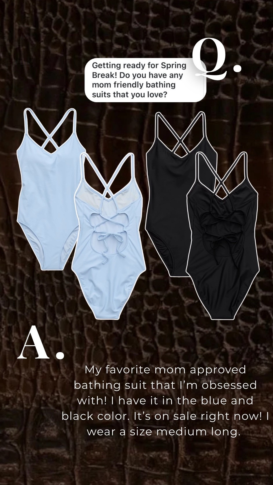 My favorite mom approved bathing suit that I'm obsessed with! I have it in the blue and black color. It's on sale right now! I wear a size medium long.



#LTKootd #LTKgrwm #LTKSaleAlert