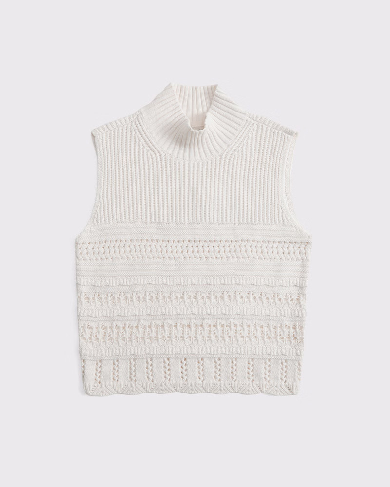 Ruffle Mockneck Sweater Shell Top | Abercrombie & Fitch (US)