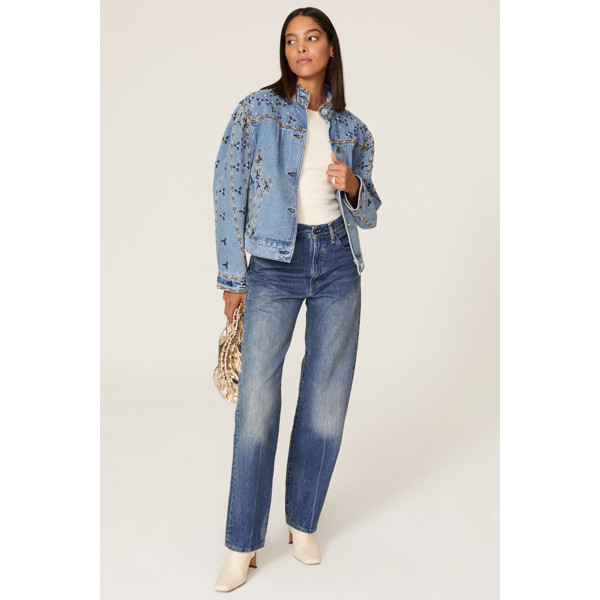 Sandro Jackie Denim Jacket blue | Rent the Runway