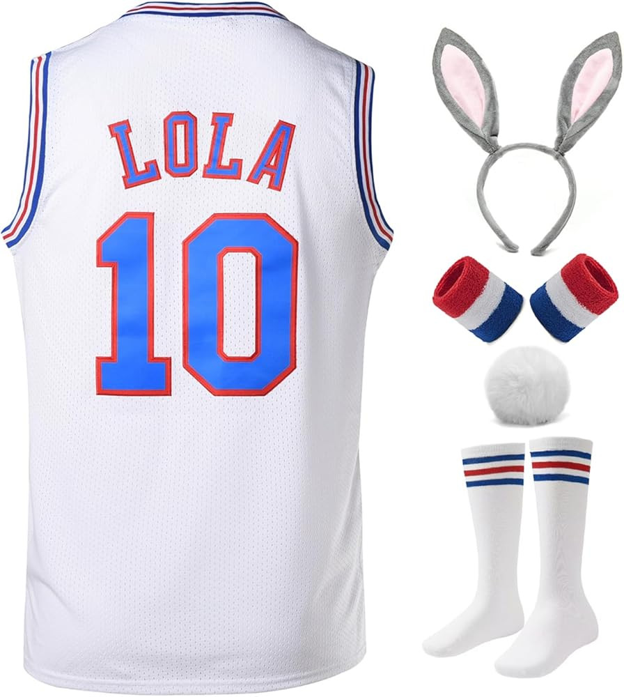 Youth Basketball Jerseys #10 Lola #1 Bugs Space Movie Sports Shirts for Kids 90s Hiphop Party Clo... | Amazon (US)