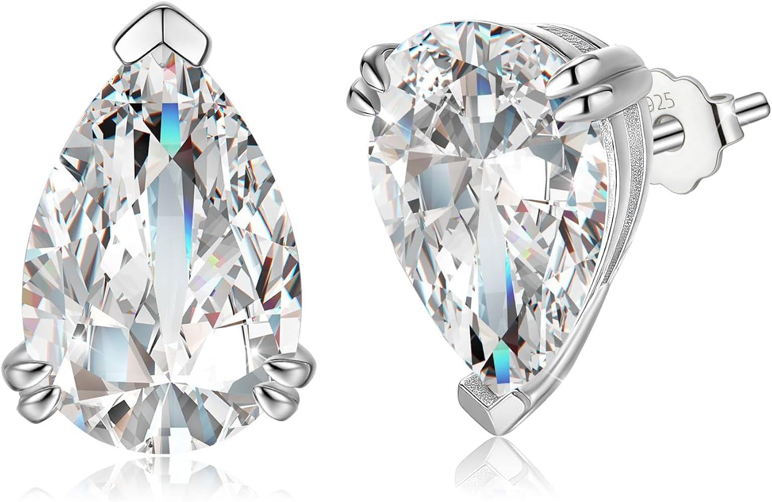 FreeKitee 2 * 2.5CT Moissanite Stud Earrings for Women, Hypoallergenic 925 Sterling Silver with 1... | Amazon (US)