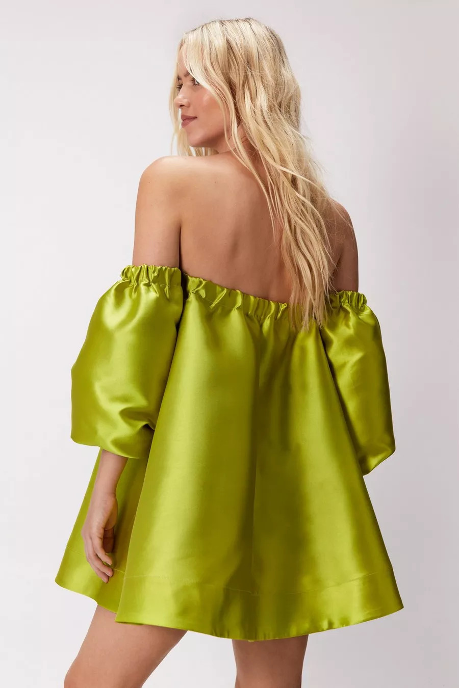 Structured Off The Shoulder Puff Sleeve Mini Prom Dress | Nasty Gal US