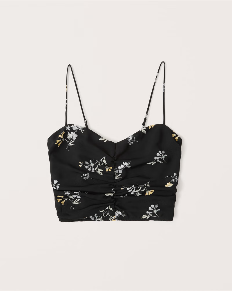 Faux Silk Ruched Cami | Abercrombie & Fitch (US)
