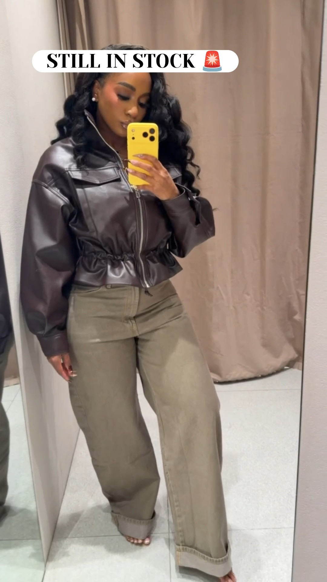 Still in stock!  Faux leather jacket find with an adjustable waist! Chic fall outerwear find!

#LTKootd #LTKMidsize