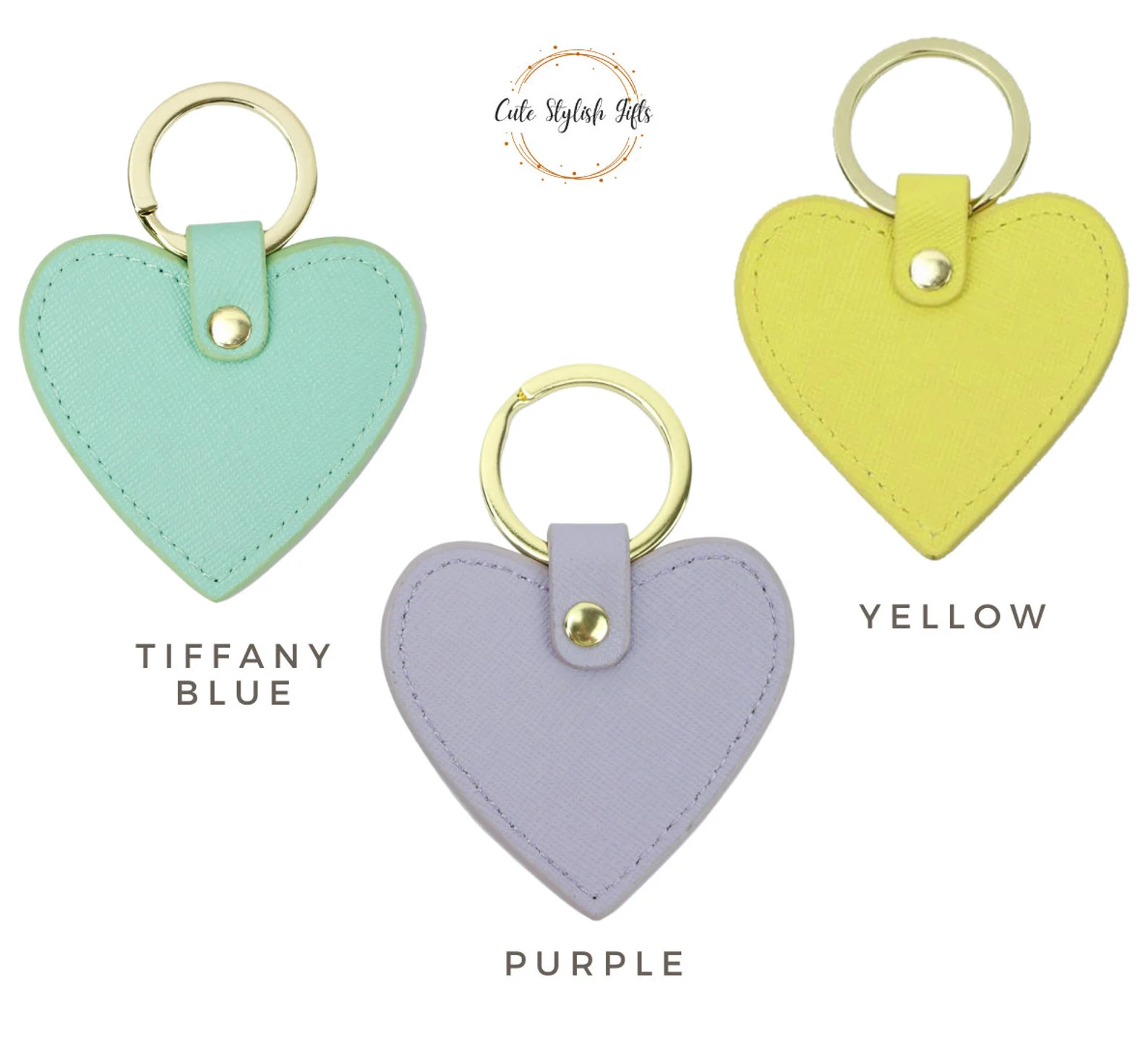 Personalized Keychain Leather Keyring Monogram Leather Keychain Heart Shaped Keychain Gift for He... | Etsy (US)