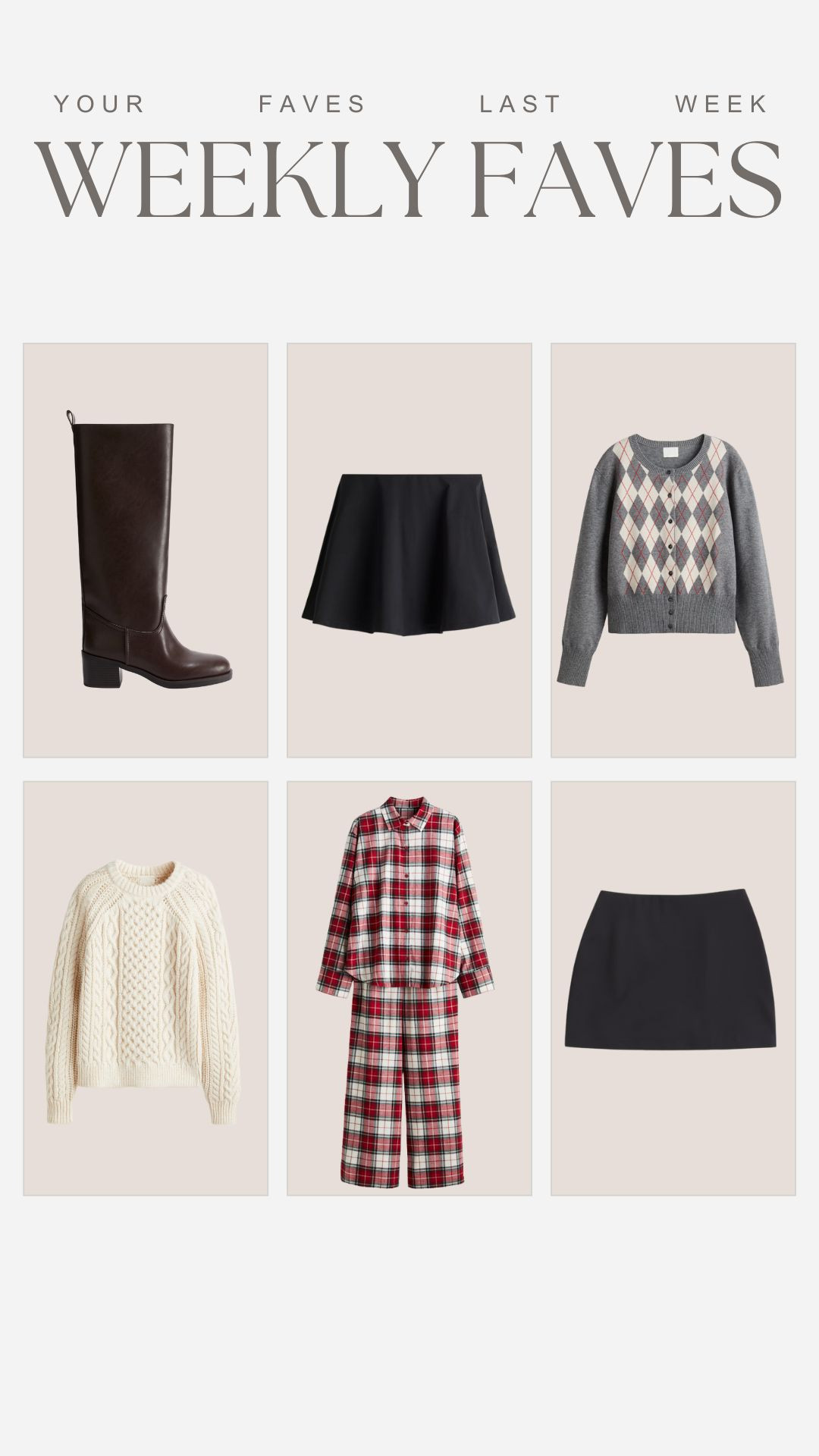 Weekly favourites from last week, autumn fashion, transitional style, knitwear, high street finds, mini skort, AW25 

 #LTKuk #LTKwinter #LTKstyletip