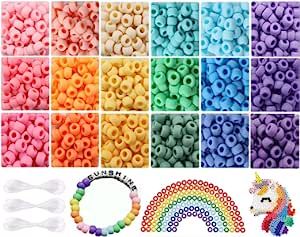 Fire Beetle 2600+pcs Pony Beads Craft Kit Set Opaque Matte Plastic Multicolor Bracelet Pony Beads... | Amazon (US)