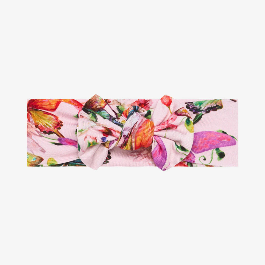 Butterflies Pink Baby Girl Headwrap | Watercolor Butterfly | Posh Peanut
