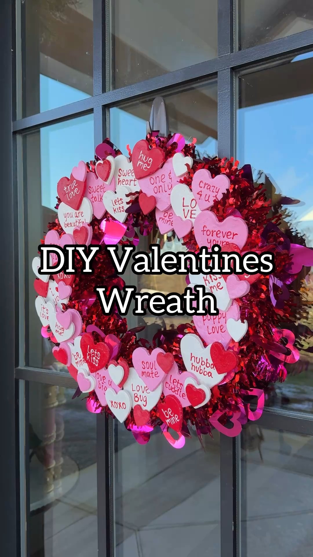 I love these Valentine’s Day conversation heart wreaths so much! And while I made mine with cornstarch heart ornaments, air dry clay is SO much easier!! 
.
.
.
#easycrafts #valentinesday #valentinesdecor #diywreath #valentinescraft 

#LTKSeasonal #LTKHome #LTKFindsUnder50