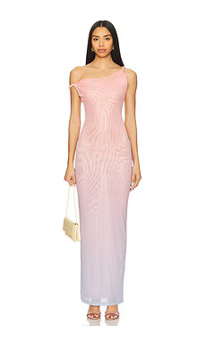 Good American Mesh Twist Maxi Dress in Sunset Gradient004 from Revolve.com | Revolve Clothing (Global)