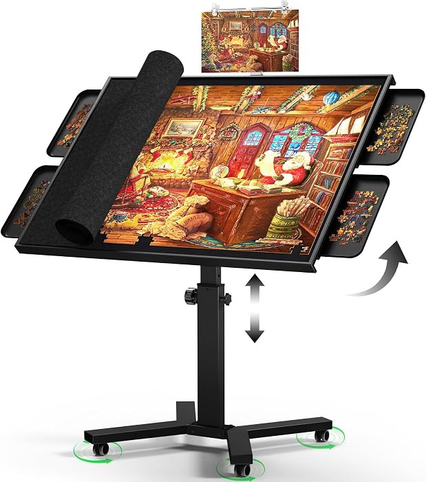 2000 Pieces Jigsaw Puzzle Table with Drawers & Legs, 41.34"x29.53" Metal Adult Puzzle Table (Stab... | Amazon (US)