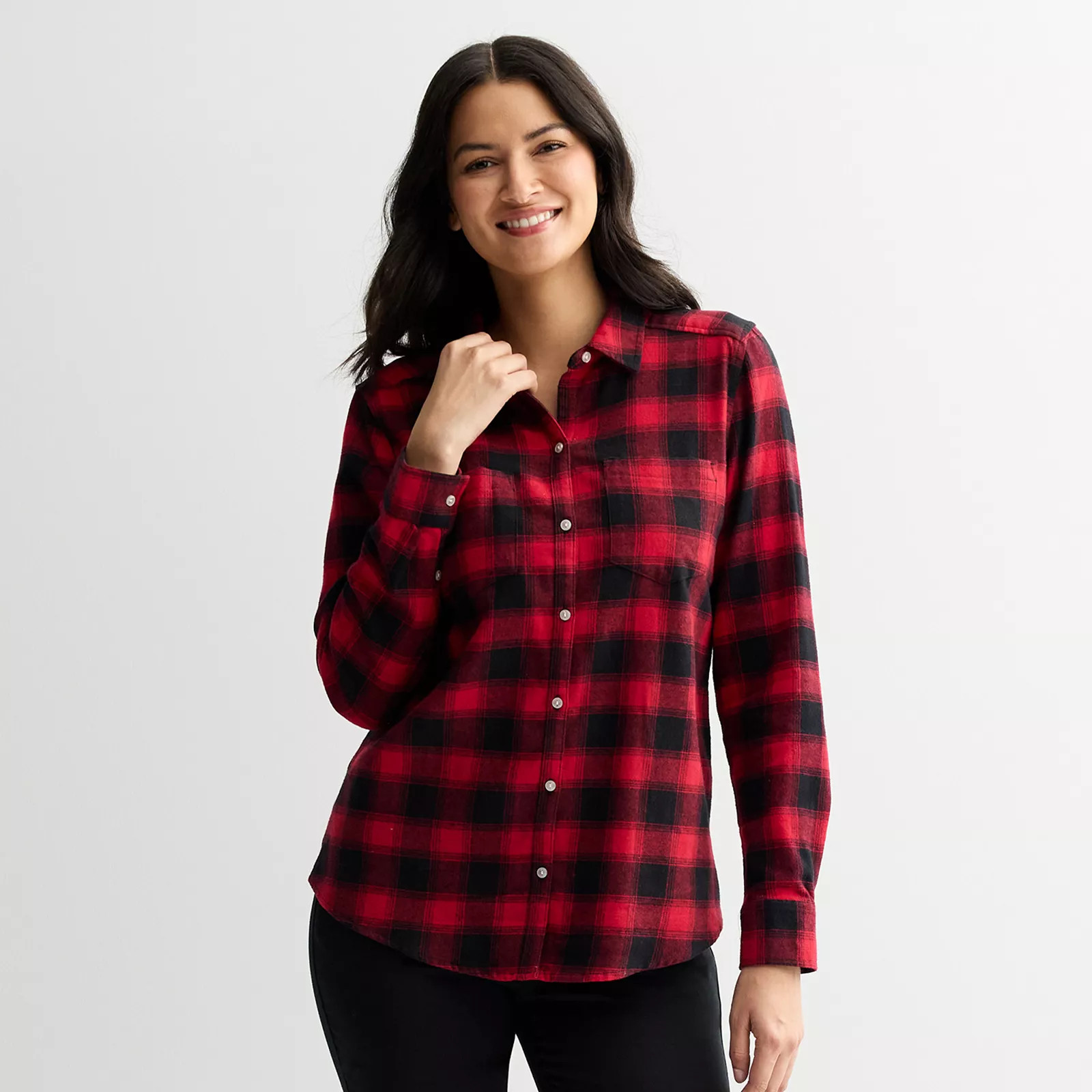Women's Croft & Barrow® The Extra Soft Plaid Flannel Shirt | Kohl's