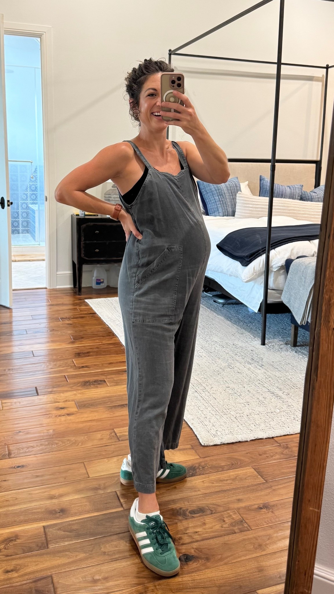 This is 37 weeks pregnant! These loose overalls are great because they don’t constrict your bump! #pregnancyoutfit #maternityoutfit  

#LTKBump #LTKFindsUnder50 #LTKStyleTip