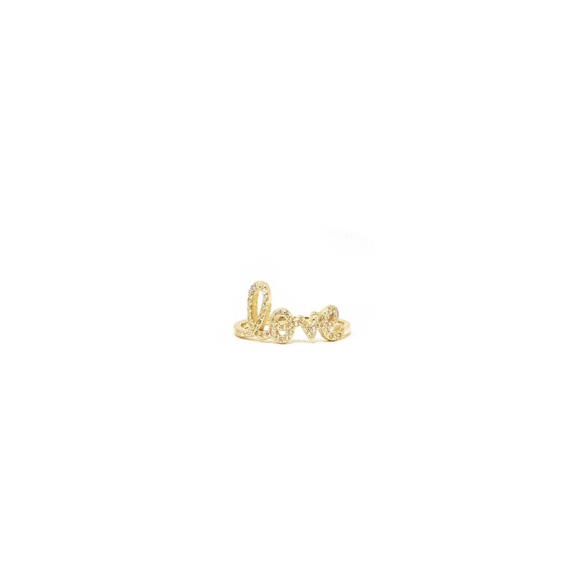 Love Script with Crystals Ring | The Sis Kiss