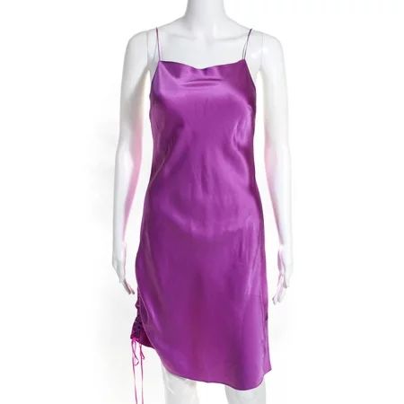 DANNIJO Womens Ruched Mini Silk Slip Dress Purple Size Medium | Walmart (US)