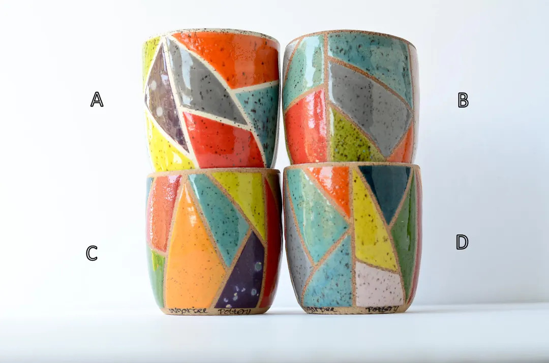 Mosaic Cups Handmade Pottery Handmade Ceramics - Etsy | Etsy (US)