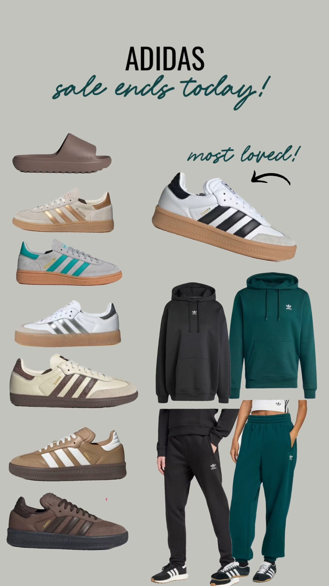 Last day for the Adidas sale prices!  Level up your comfort and style with my top picks. I've linked the coziest hoodies and sweatpants, plus the freshest sneakers and iconic slides. 

#adidas #adidasonsale #saletoday #dealsoftheday #limitedtimesale 
#adidasfavorites #bestsellers #mostloved #sneakerdeals #athleisuredeals 
#shopmylook #ltksale

#LTKootd #LTKActive #LTKSaleAlert