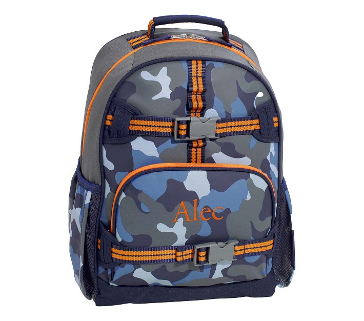 Mackenzie Blue Gray Camo Glow-in-the-Dark Backpacks | Pottery Barn Kids