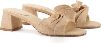 Larroudé Brigite Ruffle Raffia Sandal (Women) | Nordstrom | Nordstrom