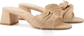 Larroudé Brigite Ruffle Raffia Sandal (Women) | Nordstrom | Nordstrom