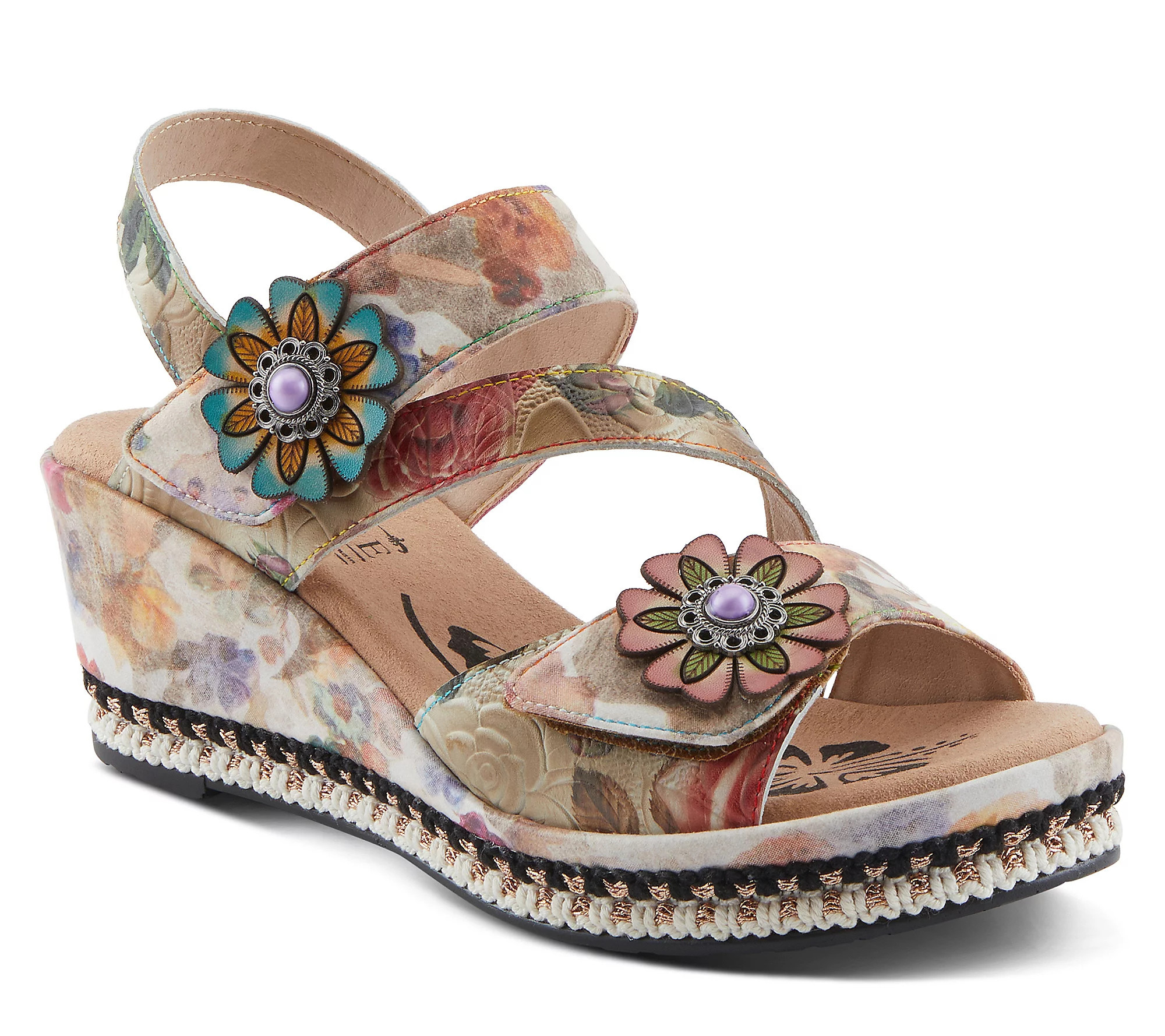 L'Artiste by Spring Step Leather Wedge Sandals - Blissful | QVC