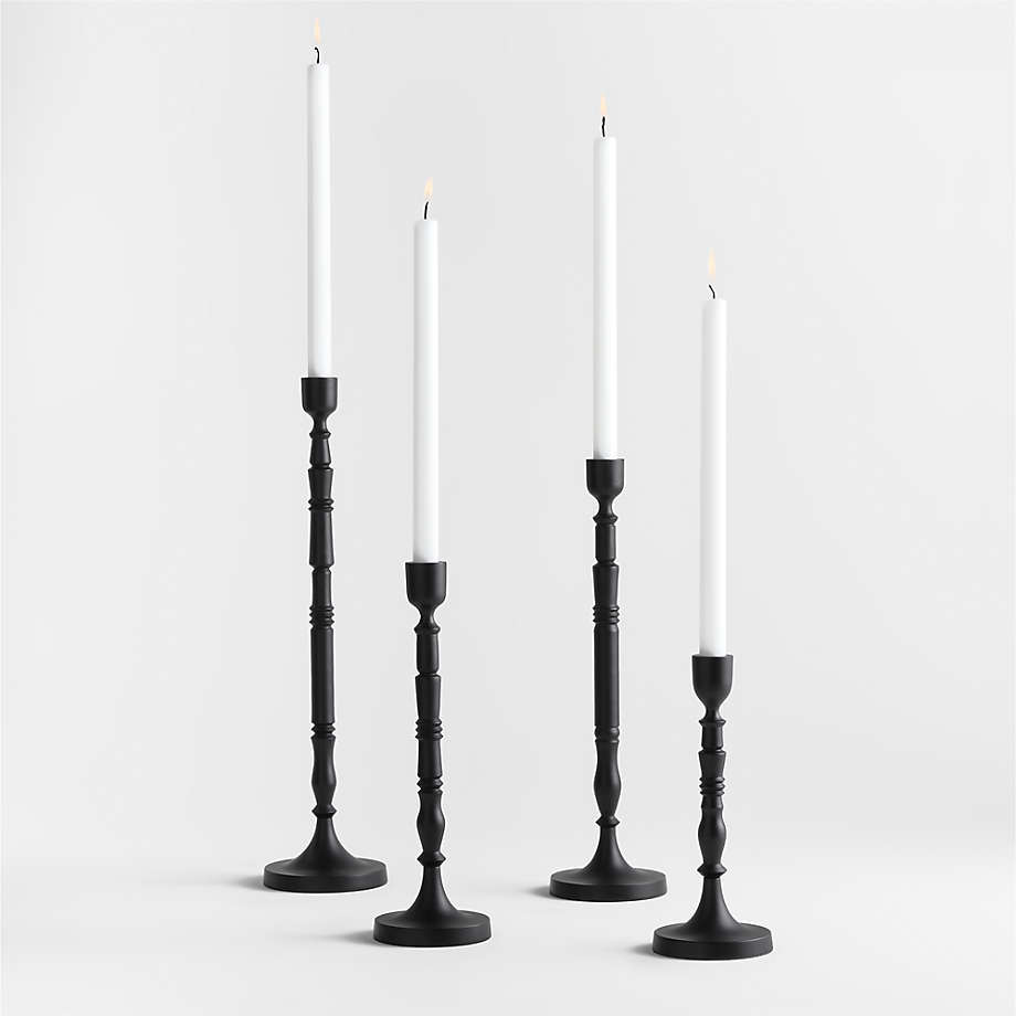 Astryd Black Metal Taper Holder 12" + Reviews | Crate & Barrel | Crate & Barrel