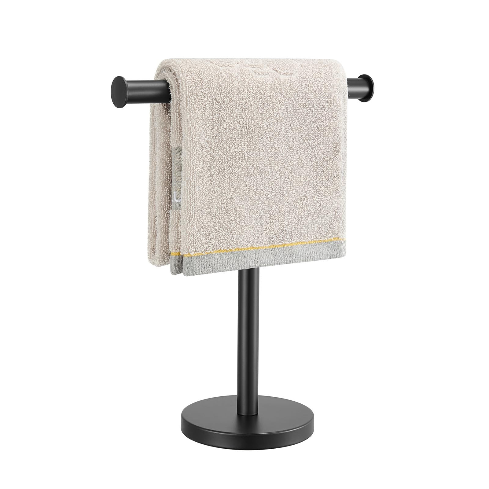 T-Shape Bath Hand Towel Holder Standing, SUS304 Stainless Steel Matte Black T-Shape Towel Bar Rack Stand with Heavy Base, Tower Bar for Bathroom Kitchen & Countertop | Amazon (US)